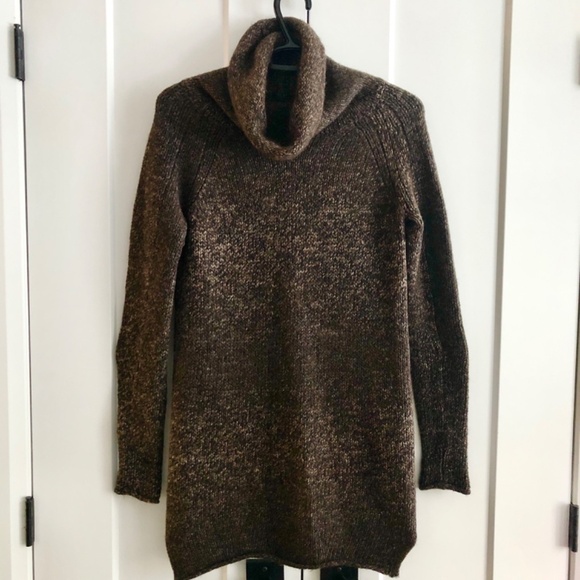 Wilfred, Cowl Neck, Sweater Dress, Wool, Alpaca Blend, Brown, Size XXS - Picture 1 of 16